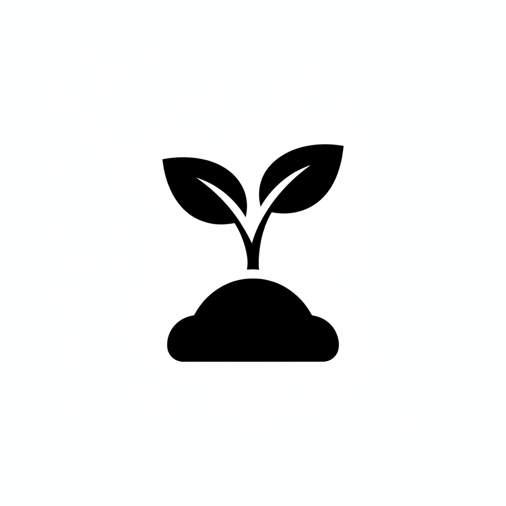 generate 🌱 – Seedling / Plant / Eco icon in black color